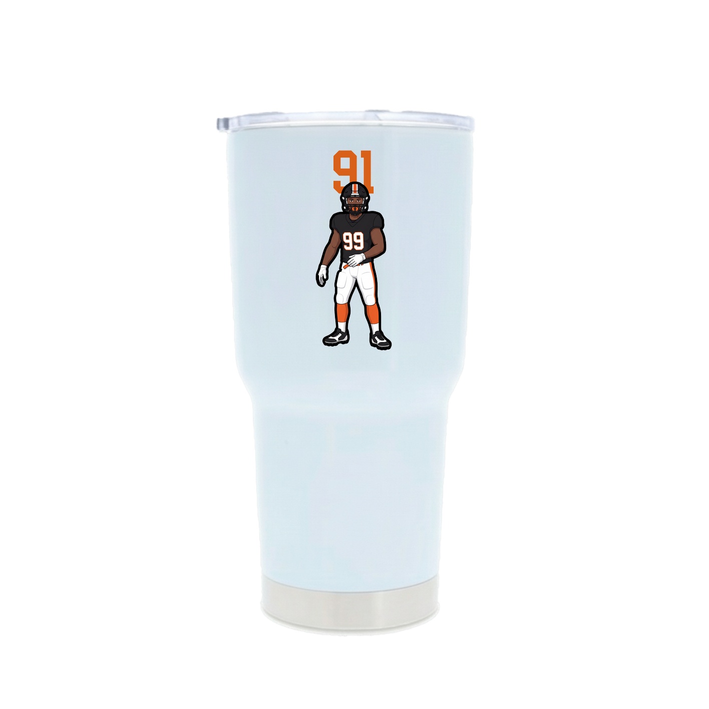 30oz Stainless Steel Tumbler — Number Top in White