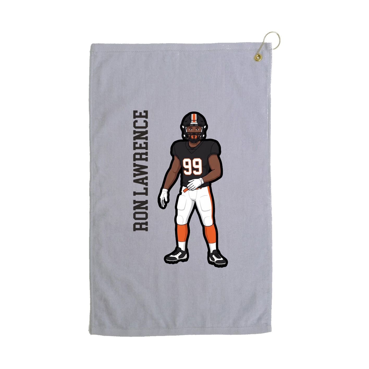 Golf Towel — Name Vertical in Grey