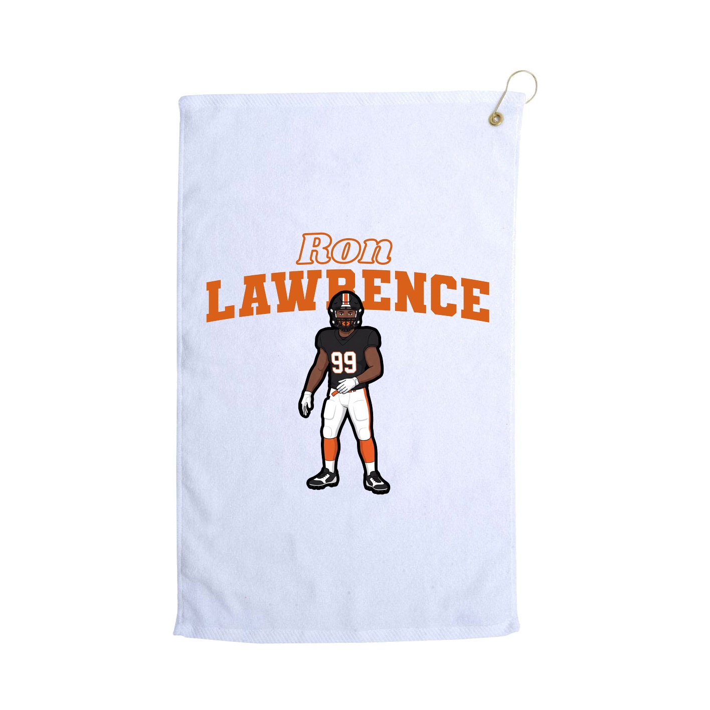 Golf Towel — Name Arch in White