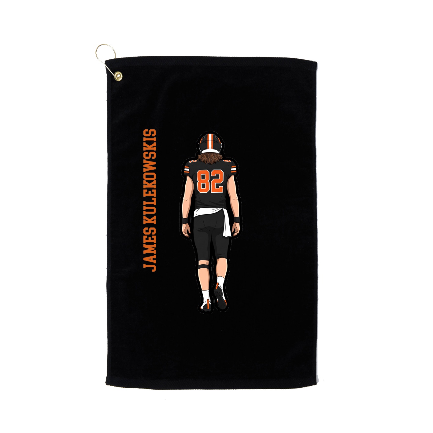 Golf Towel — Name Vertical in Black