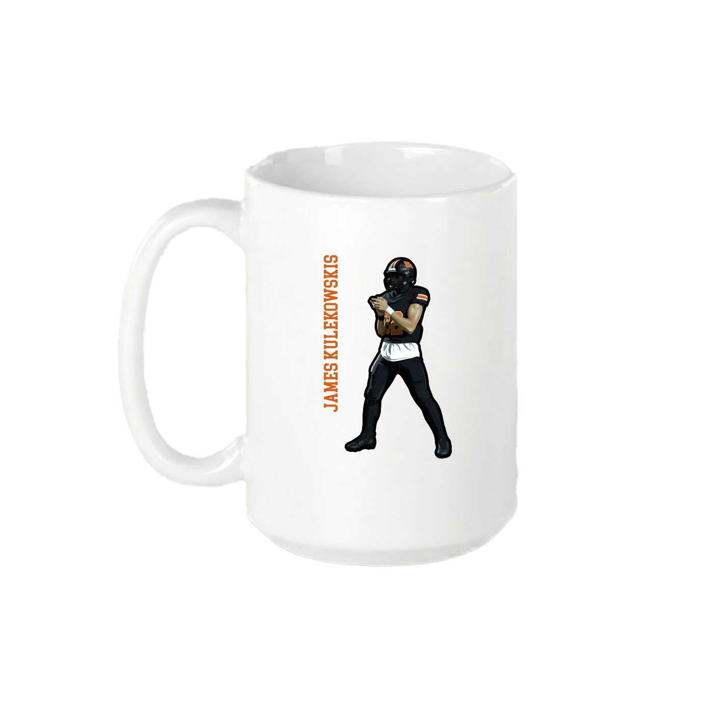 15oz Coffee Mug — Name Vertical in White
