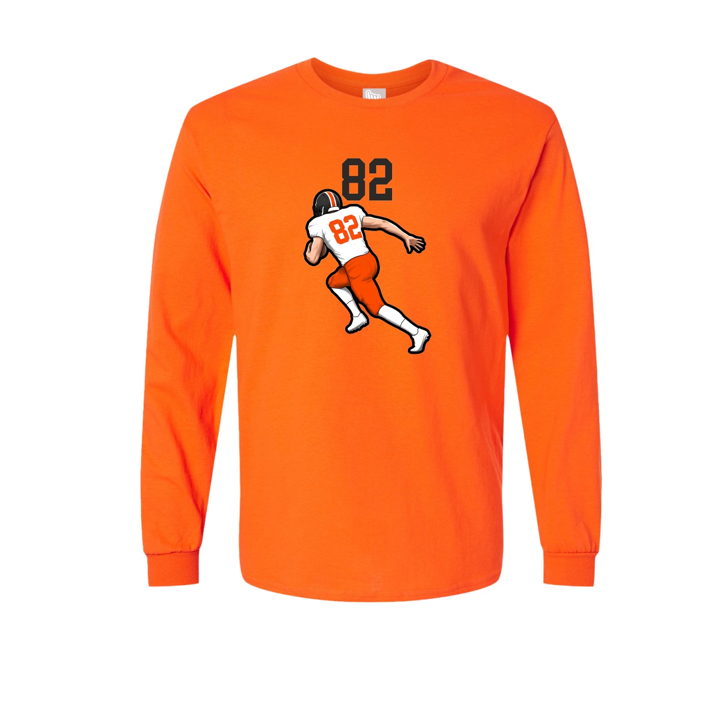 Long Sleeve Tee — Number Top in Orange