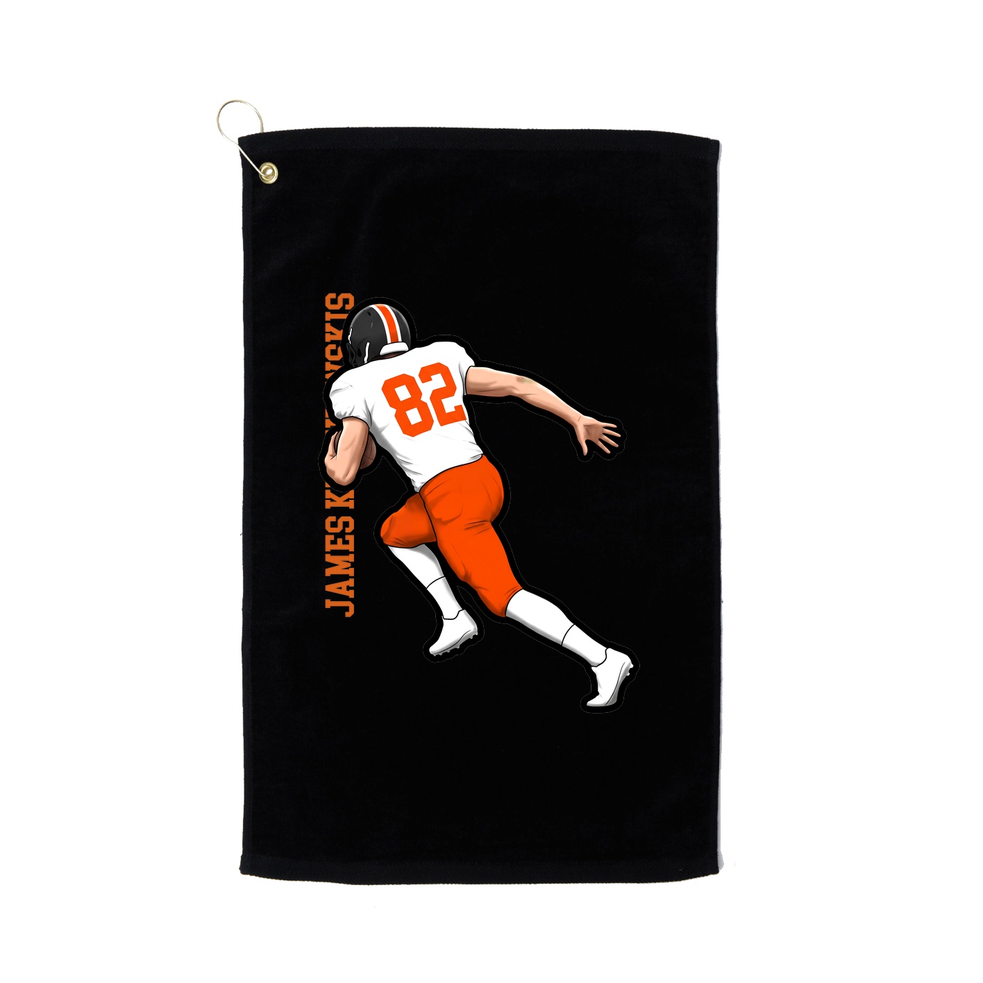 Golf Towel — Name Vertical in Black