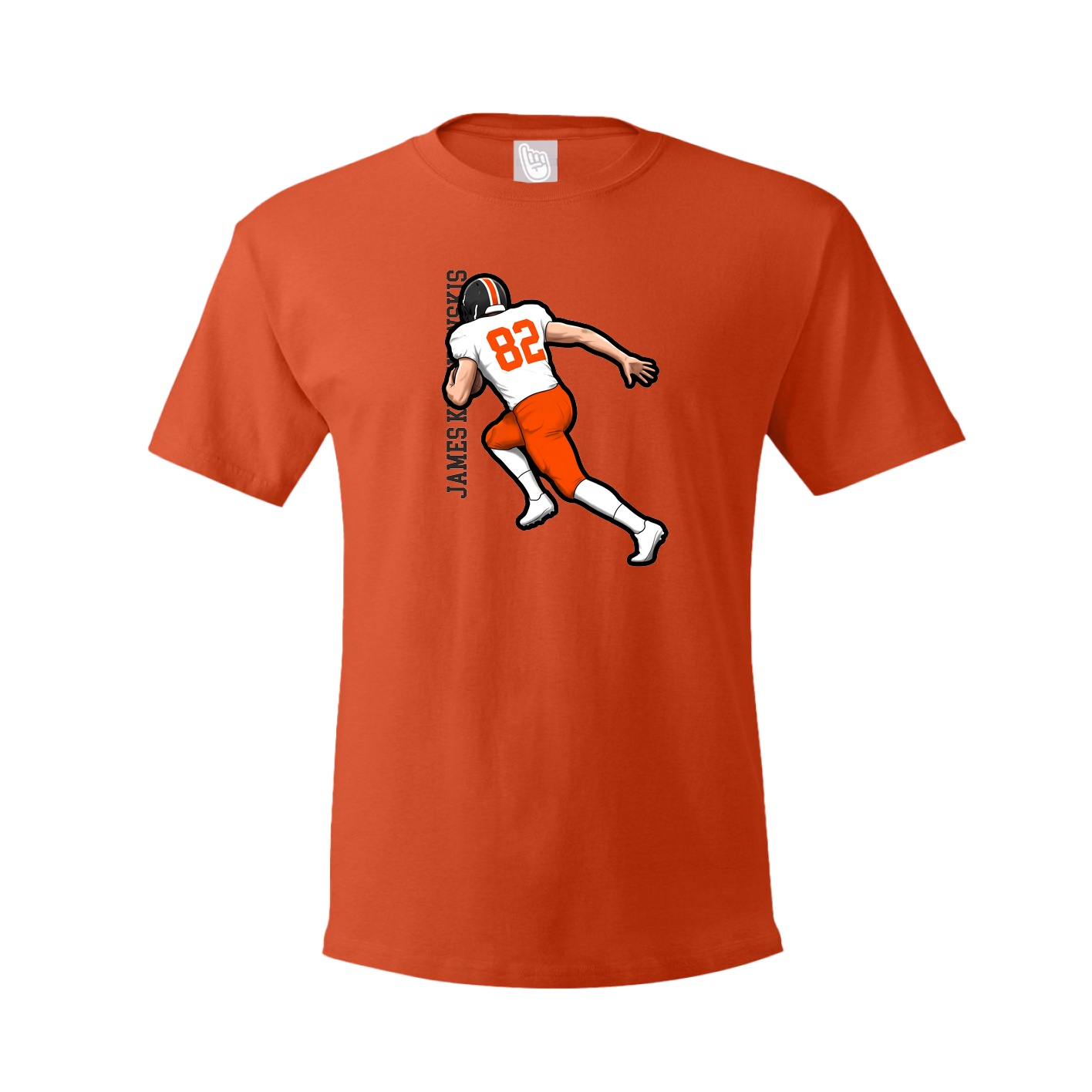 Tee — Name Vertical in Orange