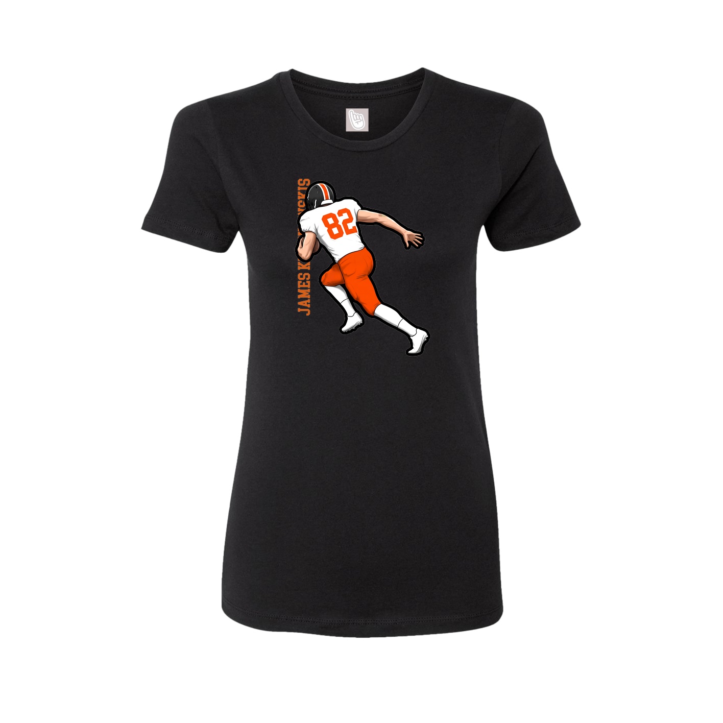 Womens Tee — Name Vertical in Black