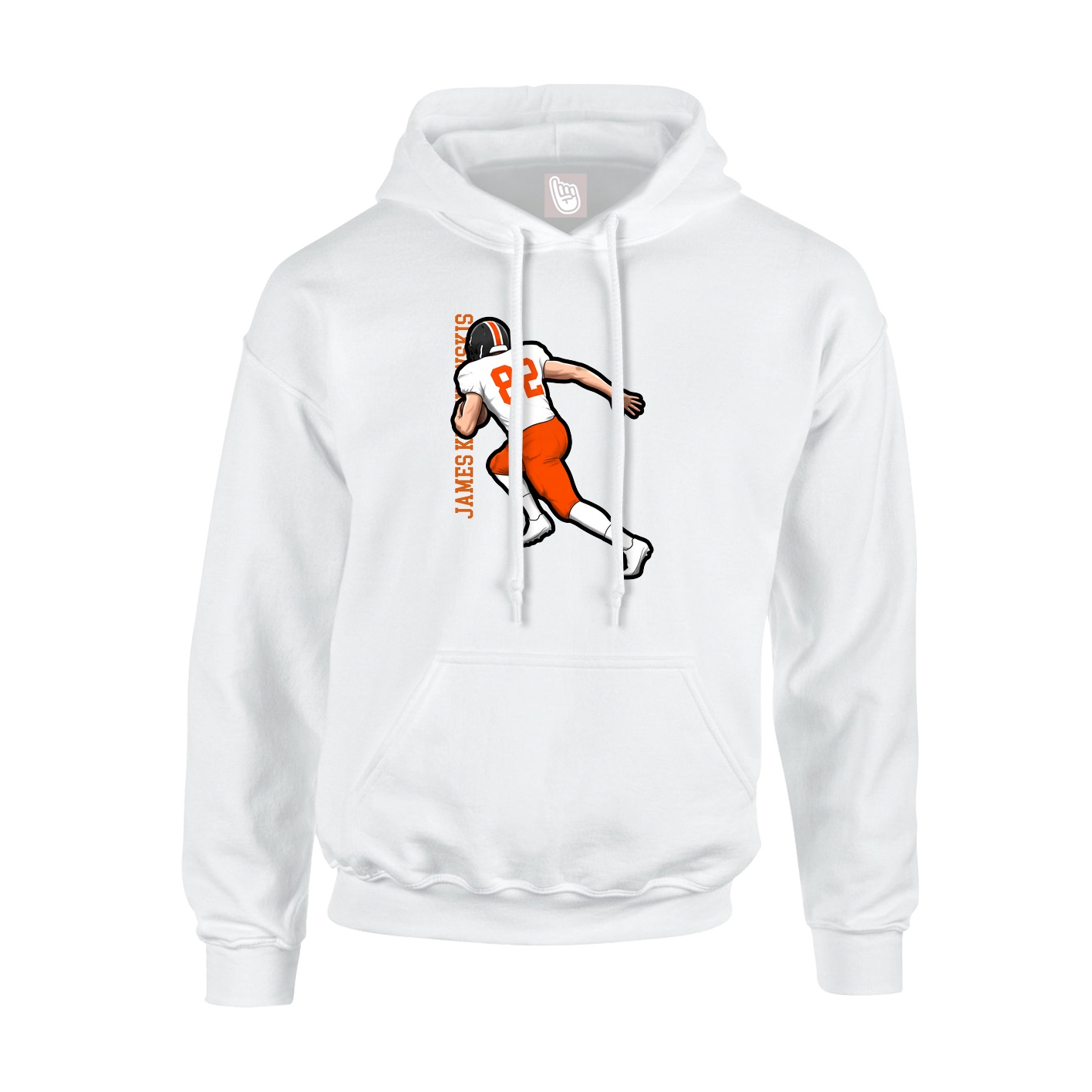 Hoodie — Name Vertical in White