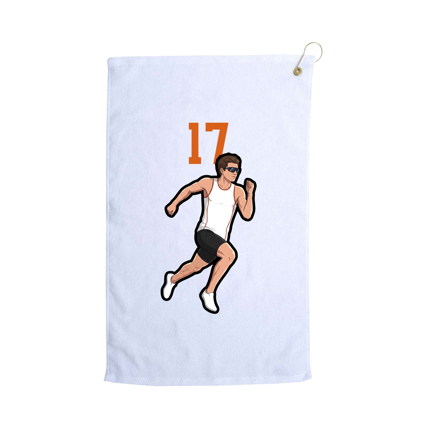 Golf Towel — Number Top in White