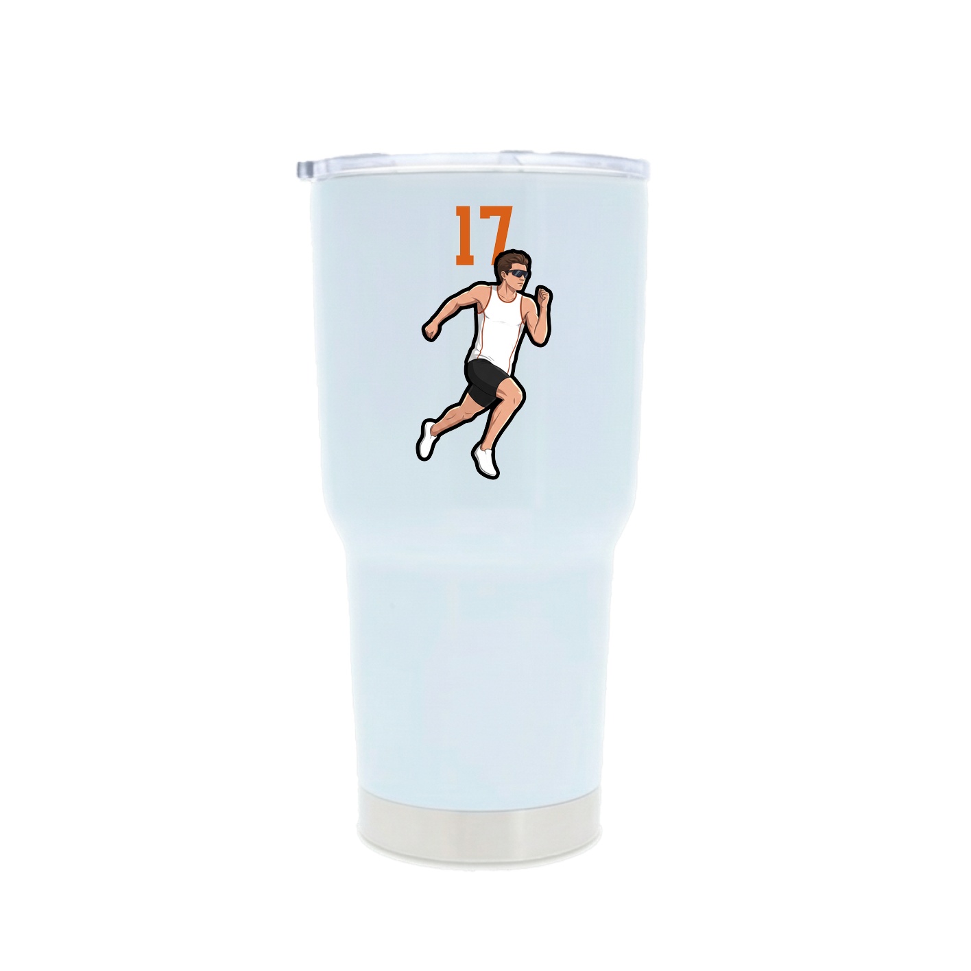 30oz Stainless Steel Tumbler — Number Top in White