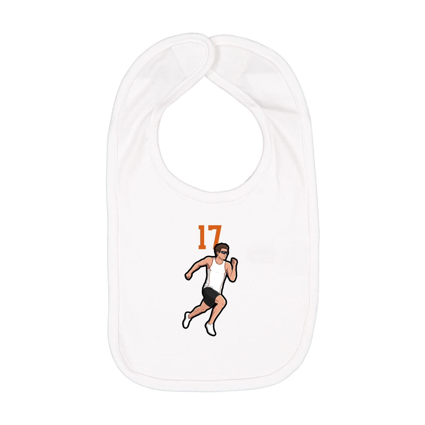 Infant Bib — Number Top in White