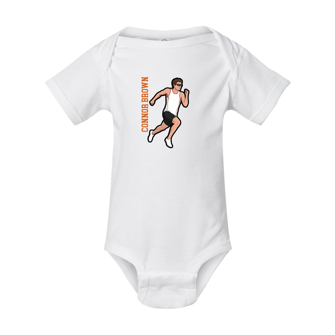 Baby Onesie — Name Vertical in White