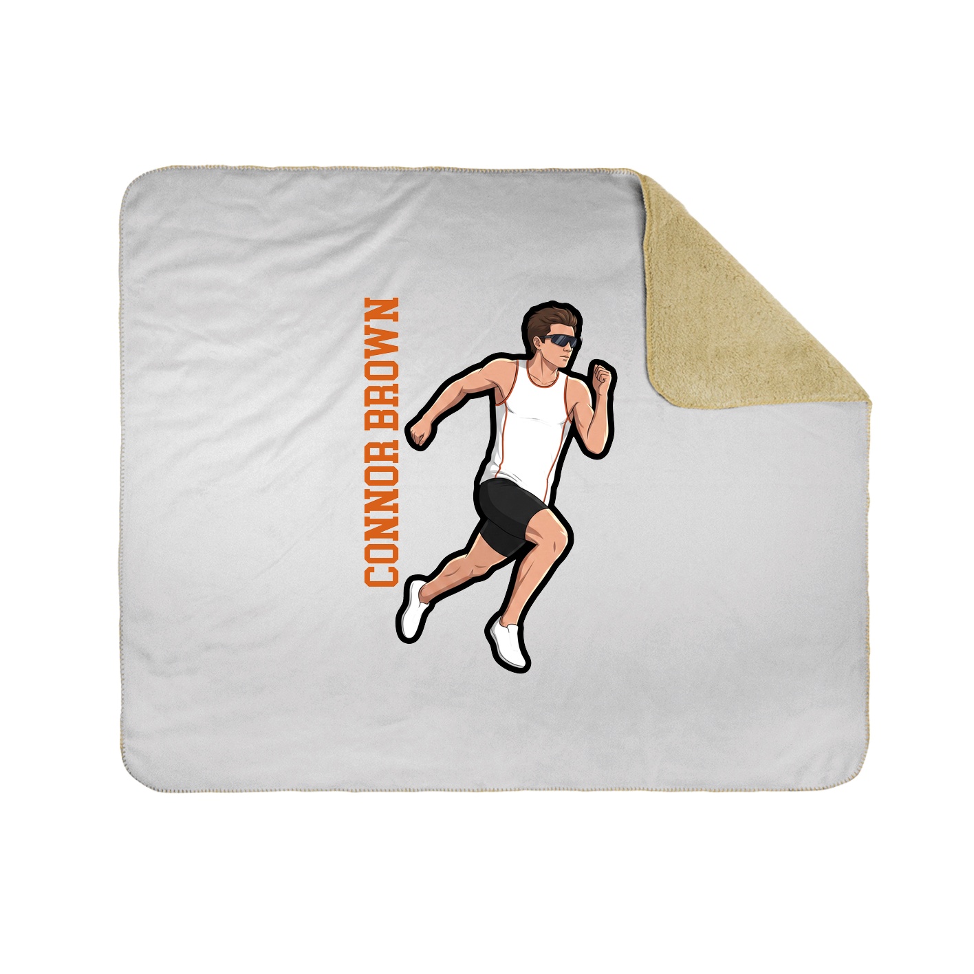 Throw Blanket — Name Vertical in White