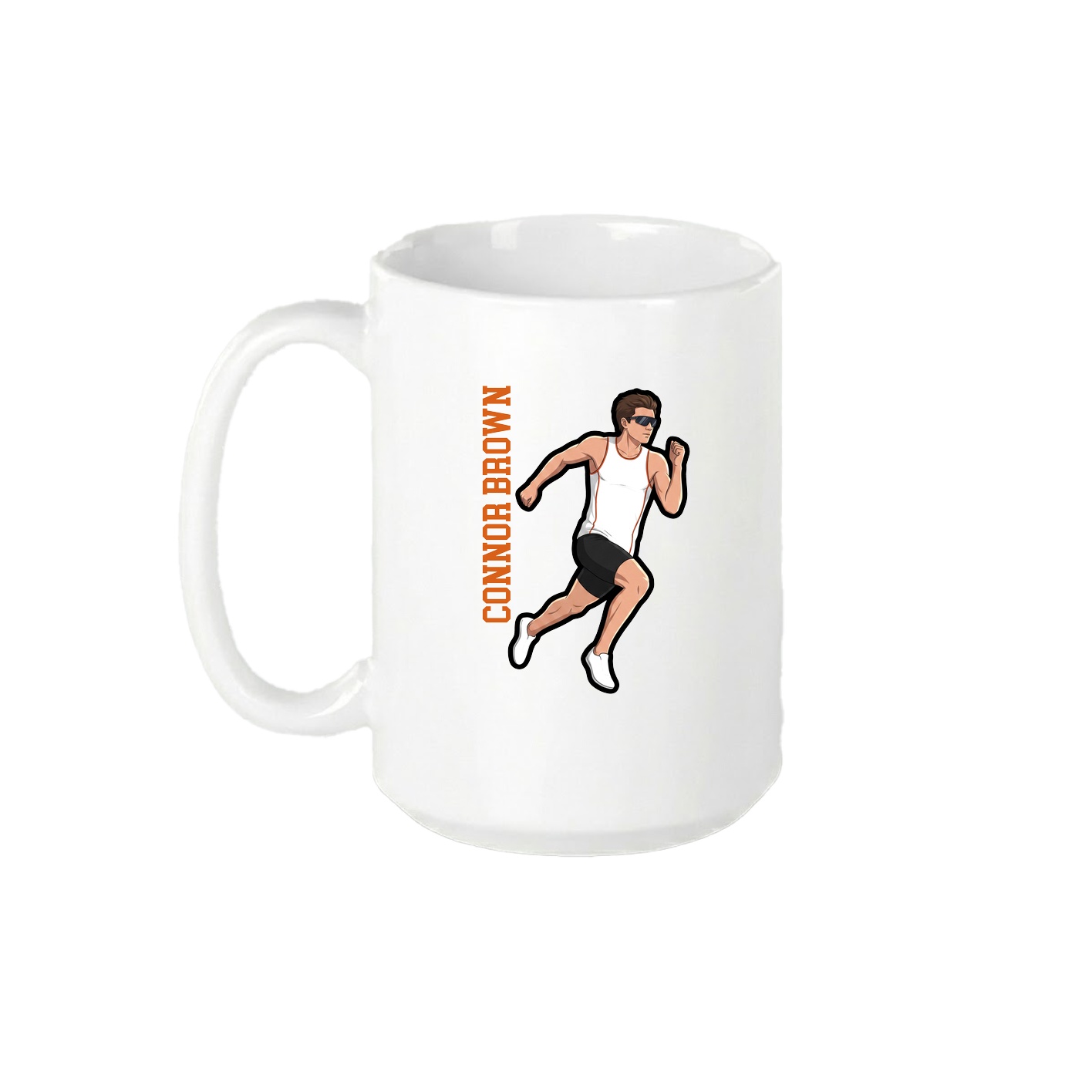 15oz Coffee Mug — Name Vertical in White