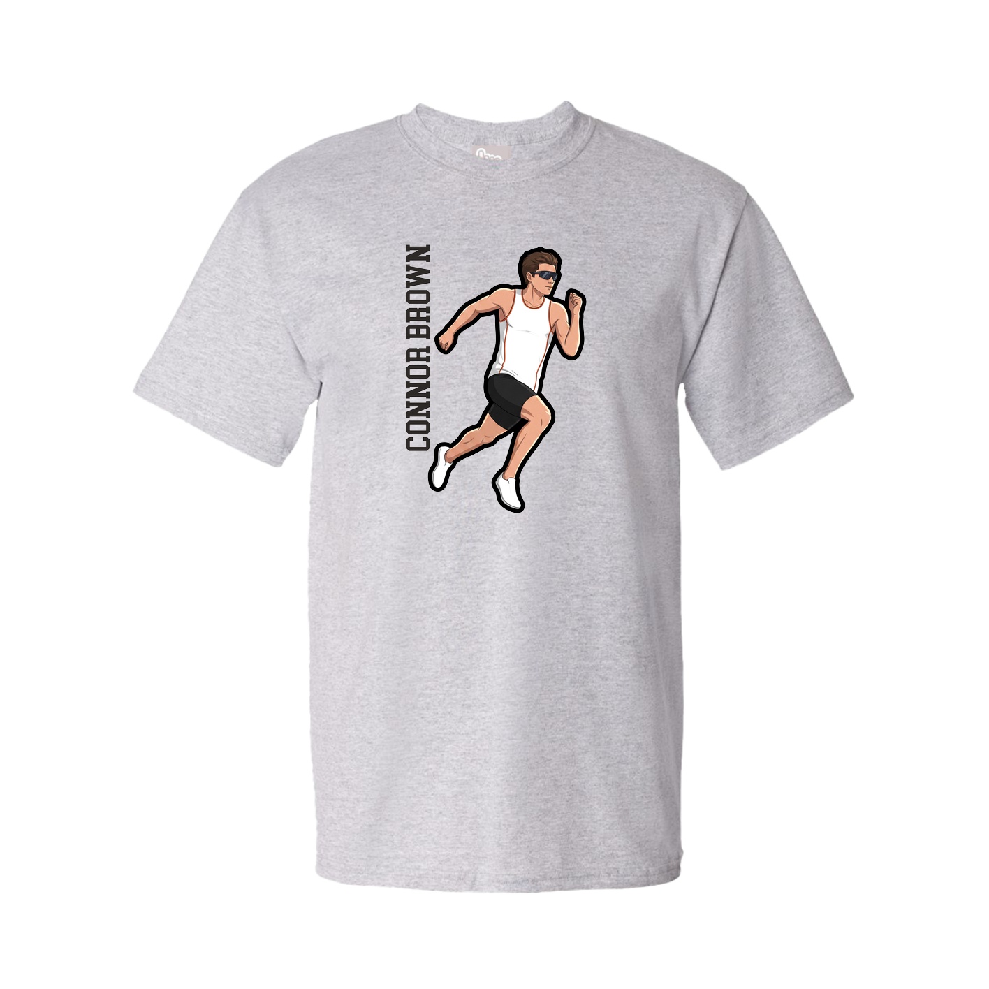 Tee — Name Vertical in Grey