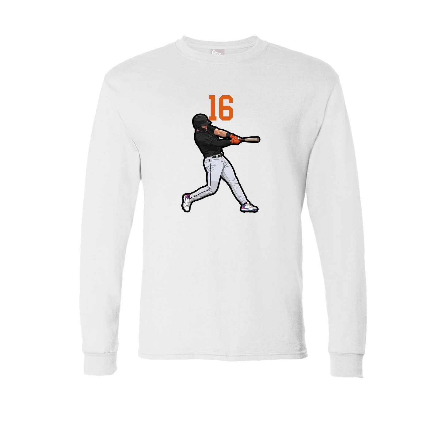Long Sleeve Tee — Number Top in White