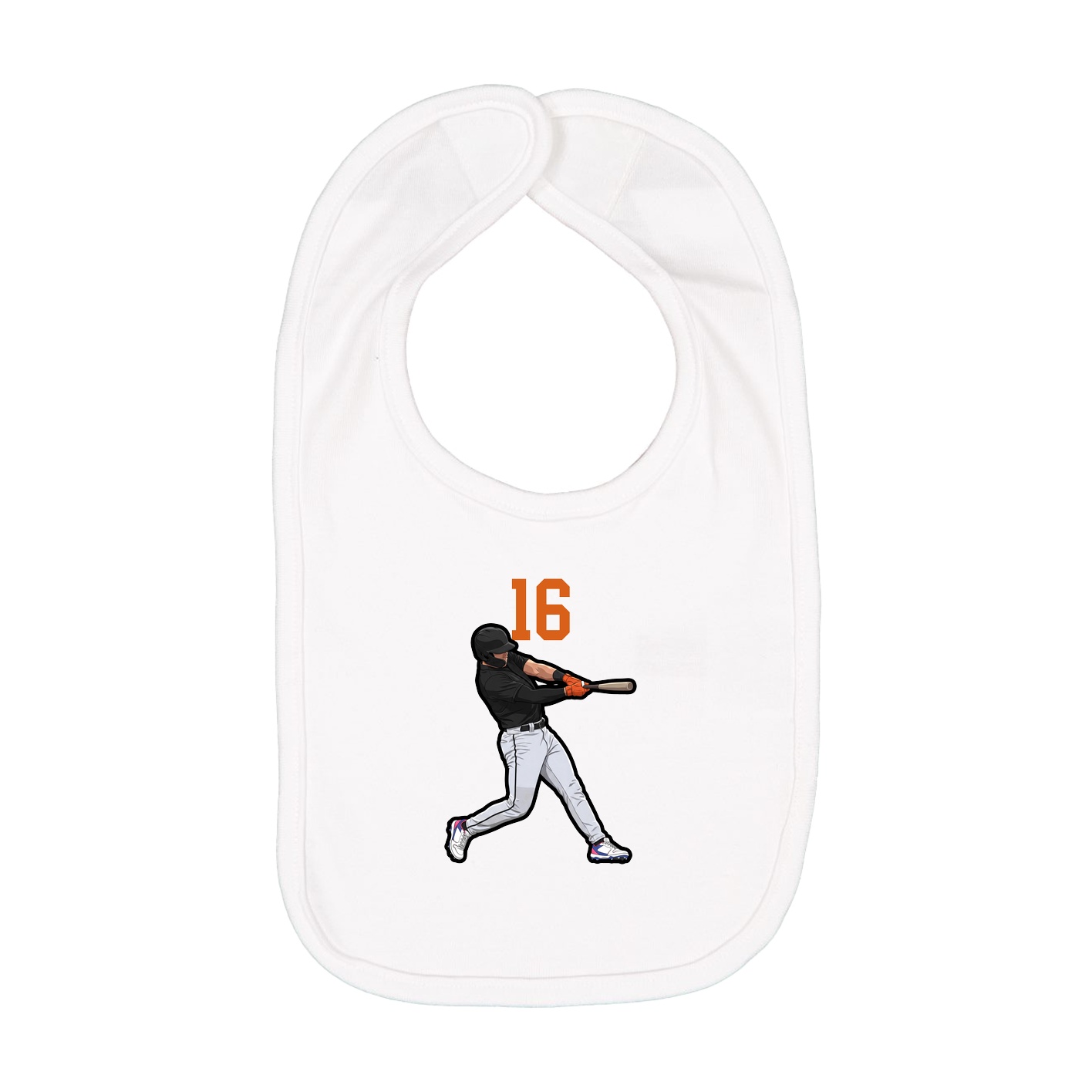 Infant Bib — Number Top in White
