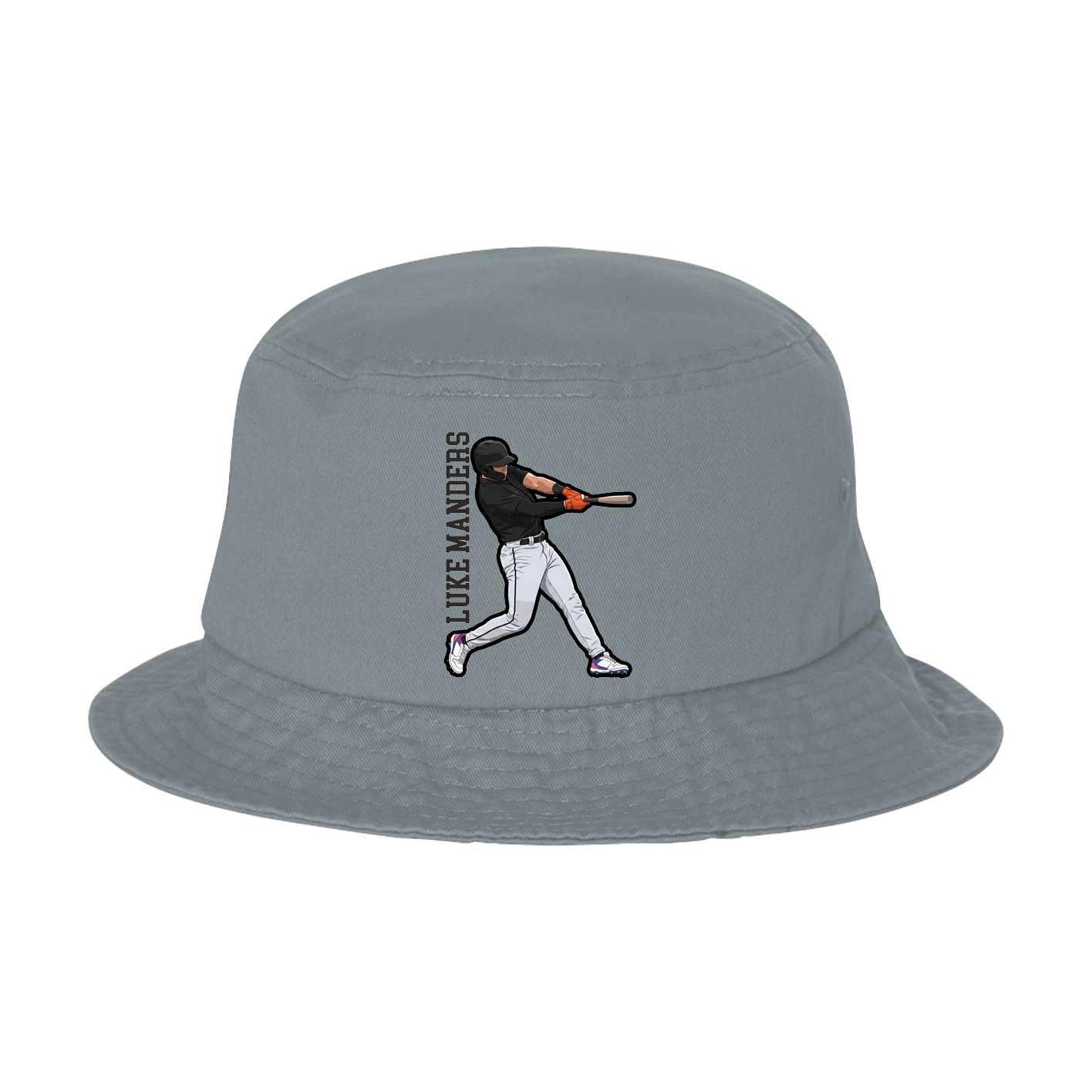 Bucket Cap — Name Vertical in Grey
