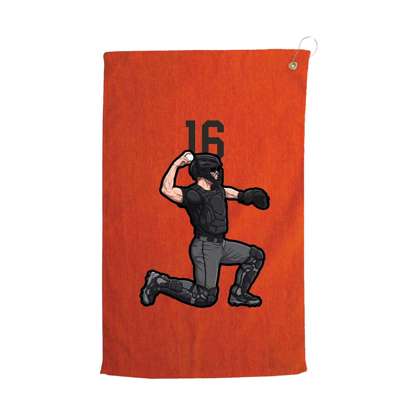 Golf Towel — Number Top in Orange