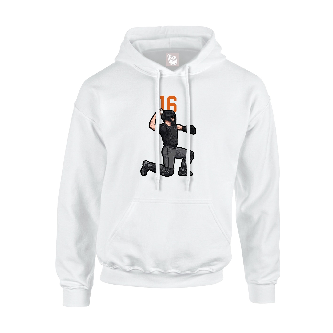Youth Hoodie — Number Top in White