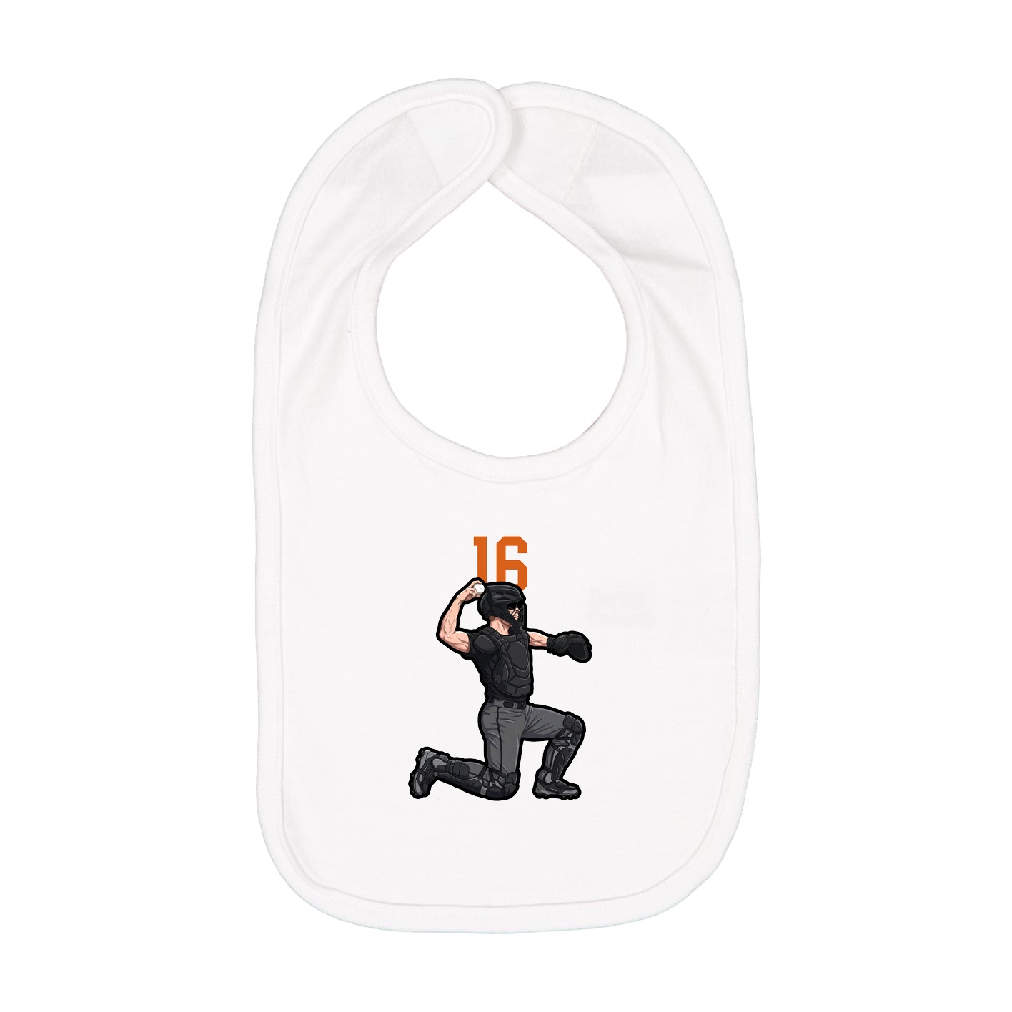 Infant Bib — Number Top in White