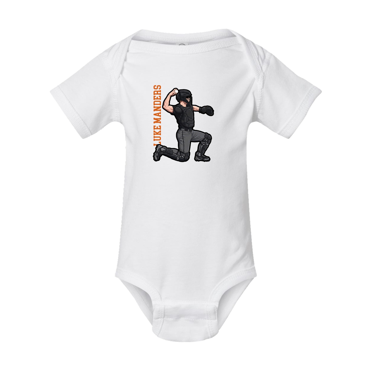 Baby Onesie — Name Vertical in White