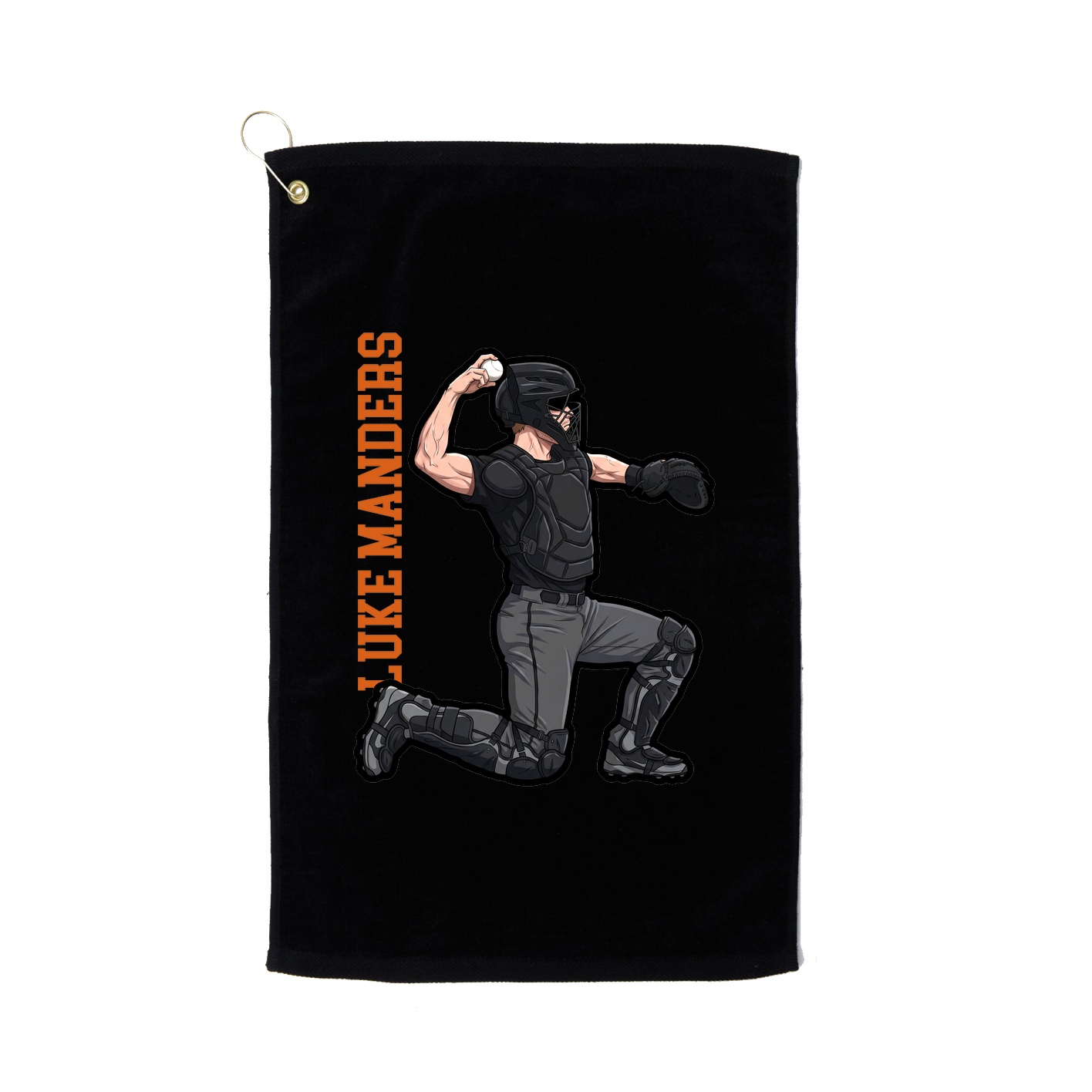 Golf Towel — Name Vertical in Black