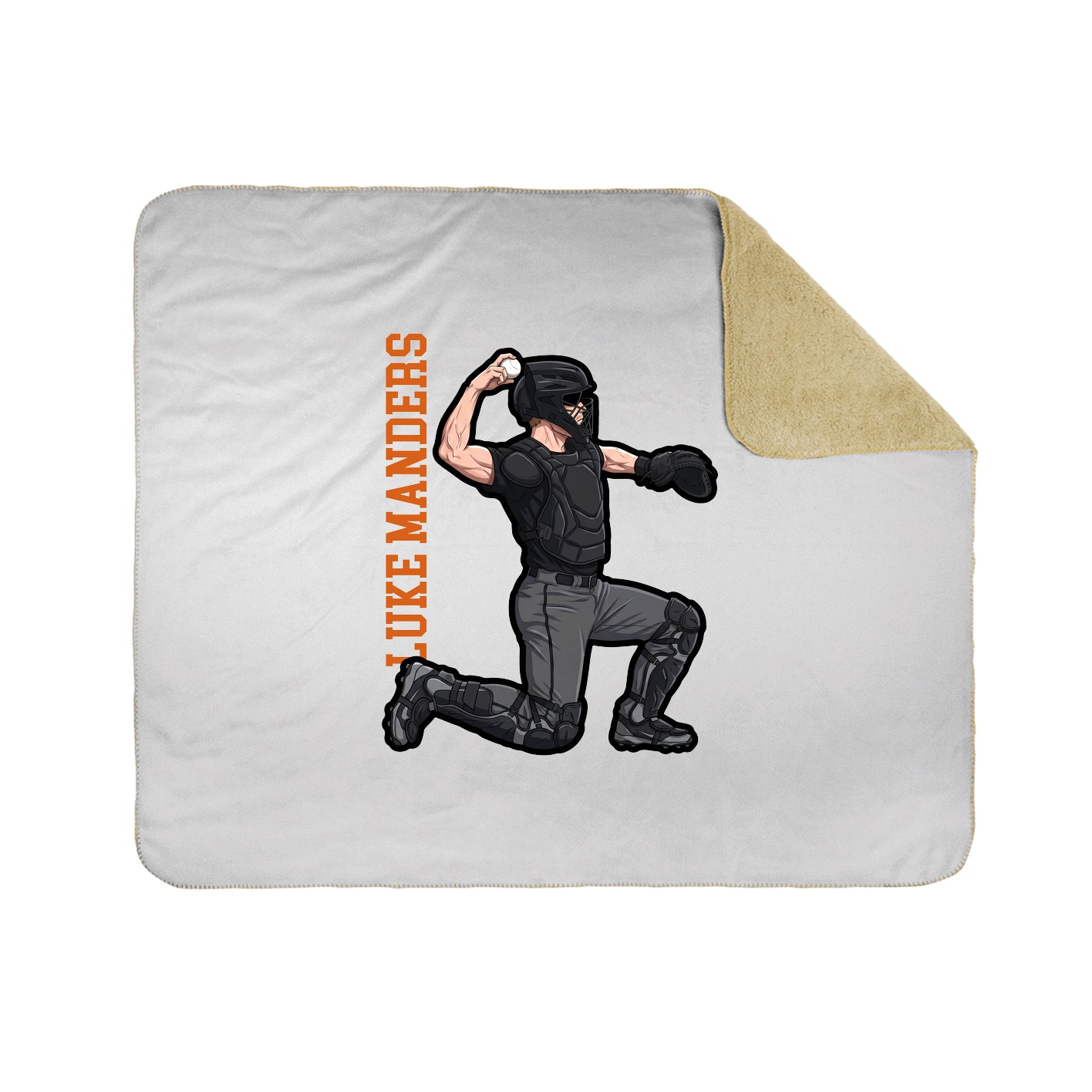 Throw Blanket — Name Vertical in White