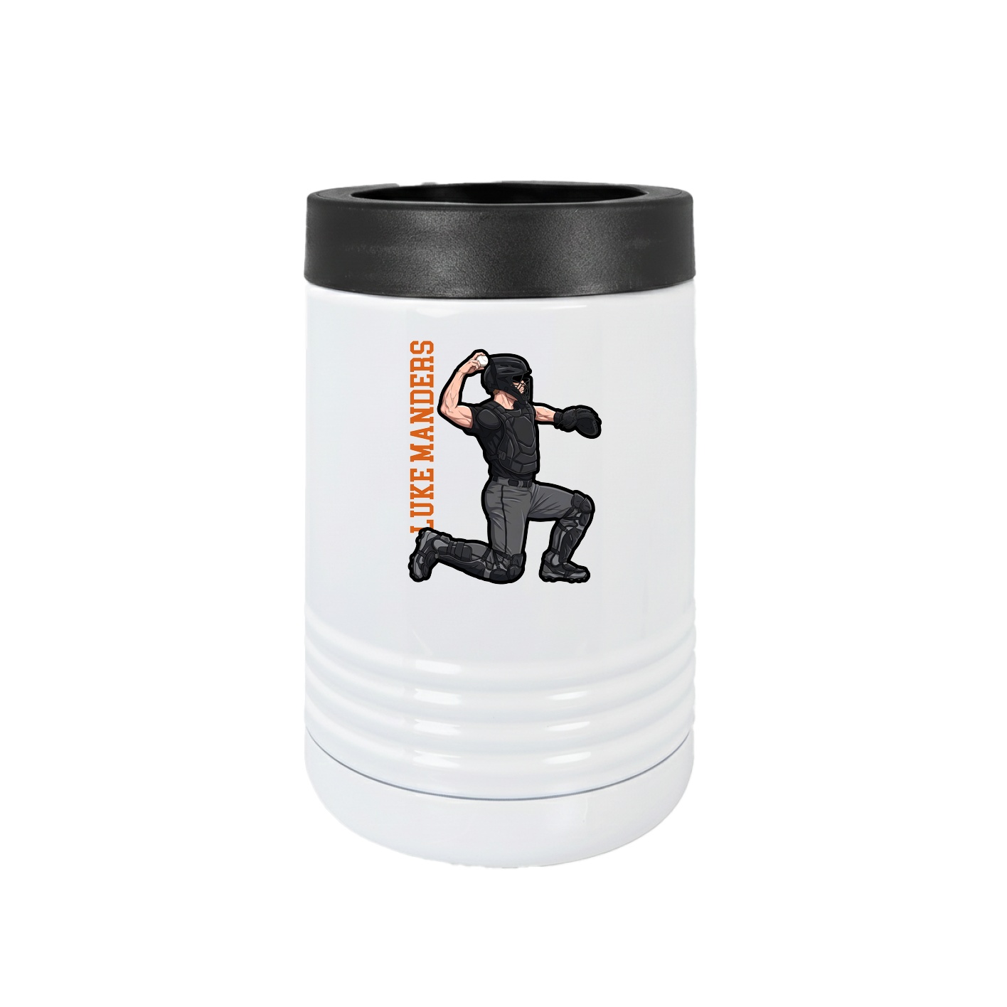 Beverage Holder — Name Vertical in White