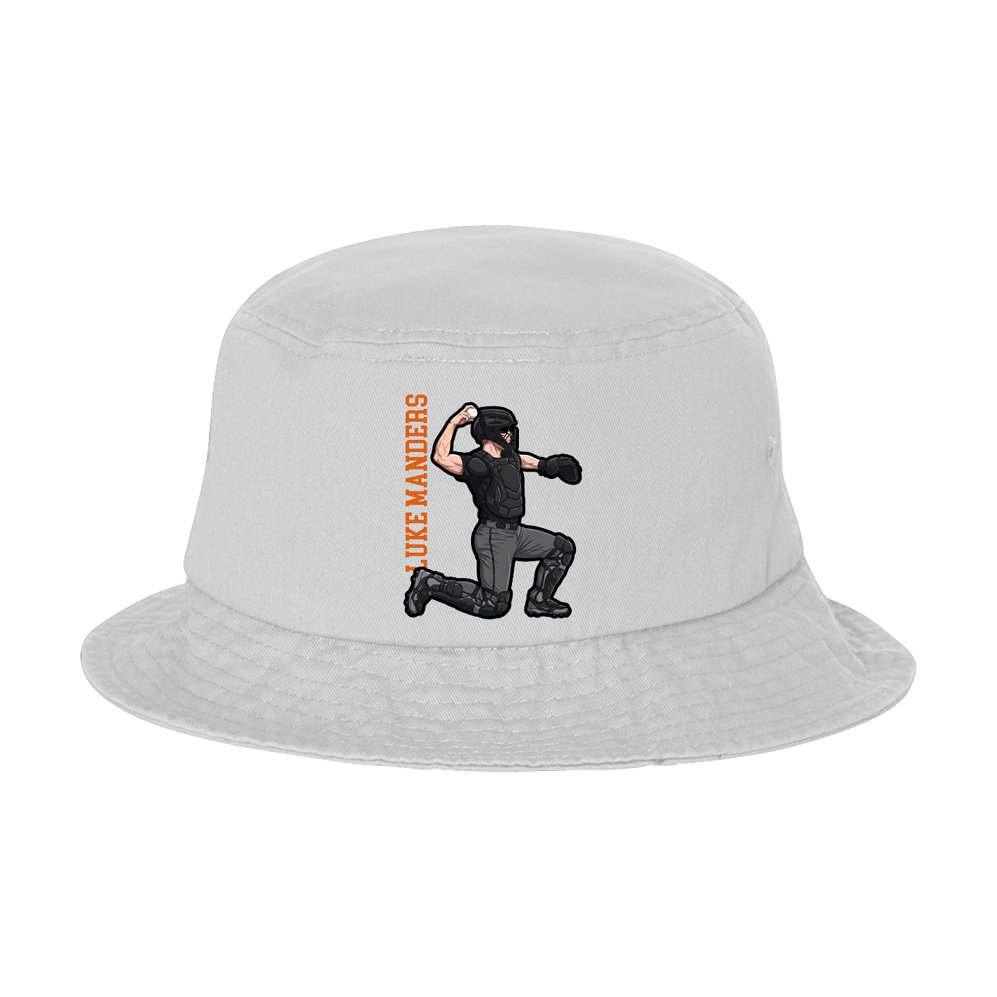 Bucket Cap — Name Vertical in White