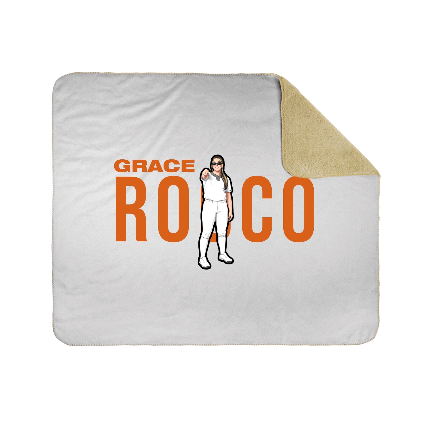 Throw Blanket — Player Name in White