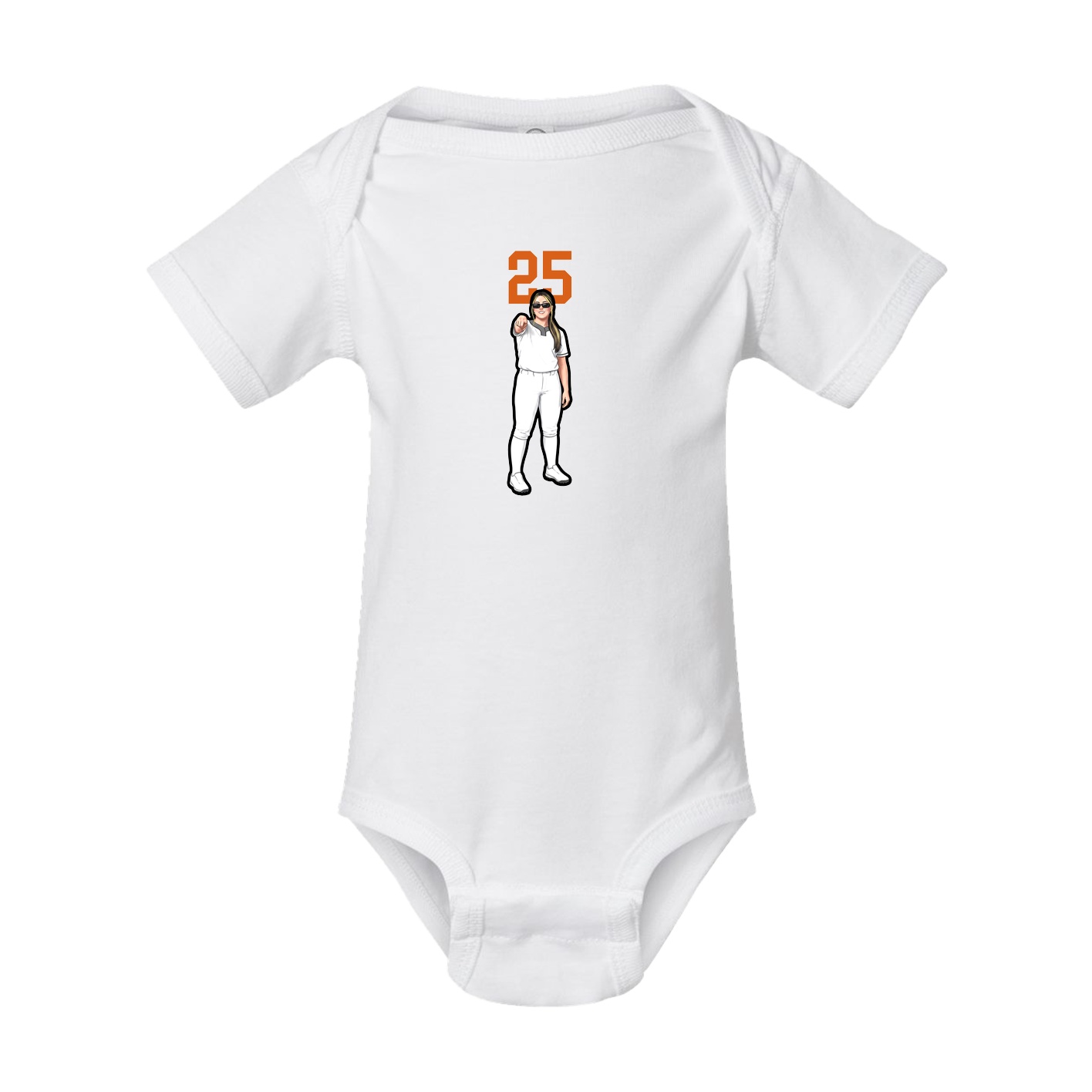 Baby Onesie — Number Top in White