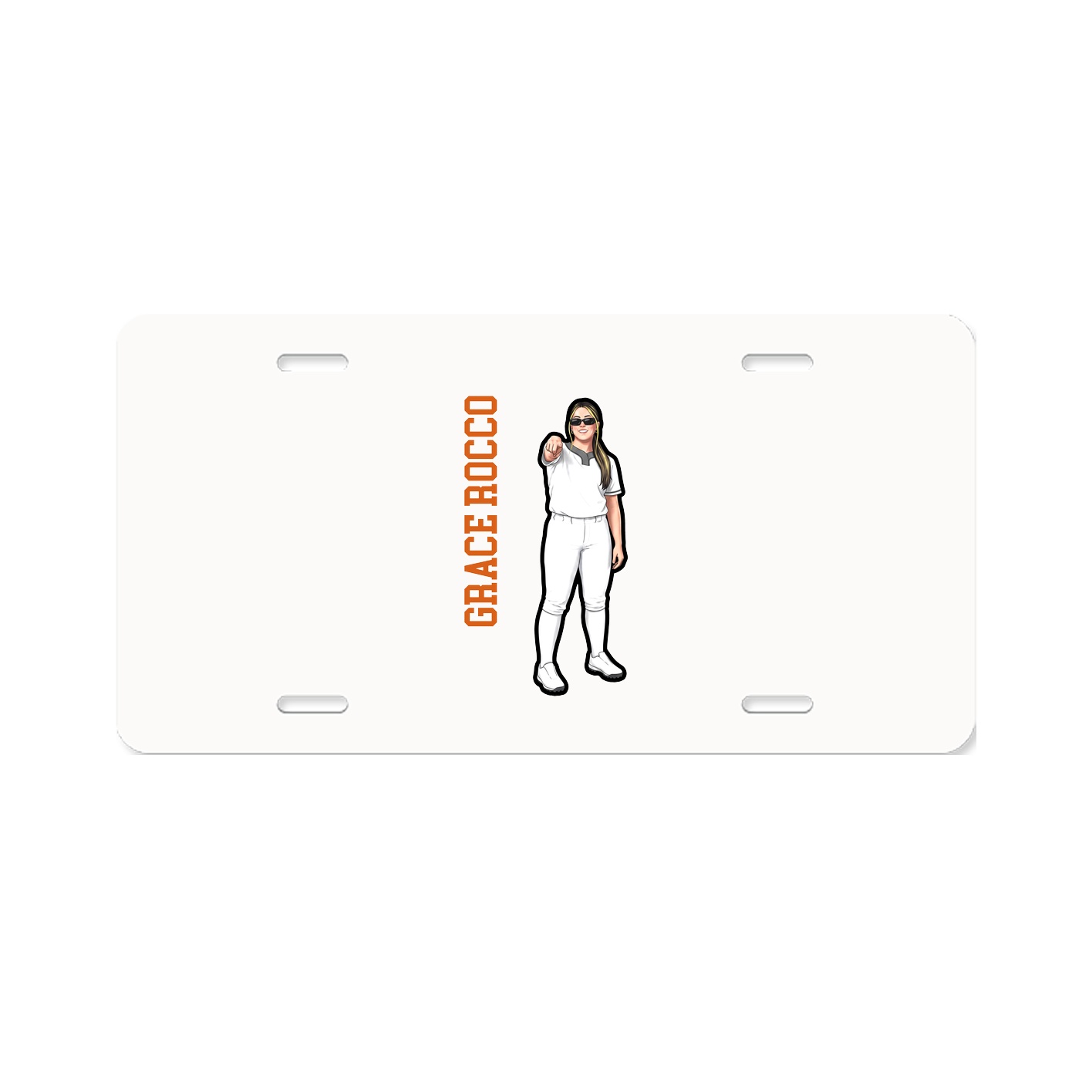 License Plate — Name Vertical in Classic