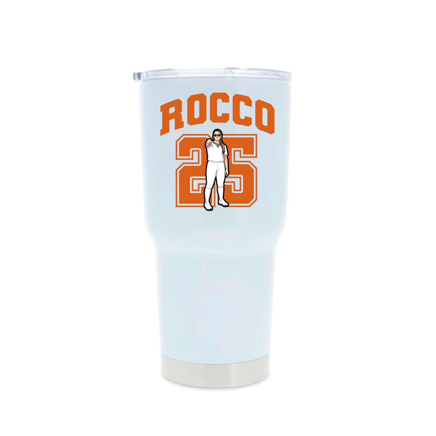 30oz Stainless Steel Tumbler — Number in White