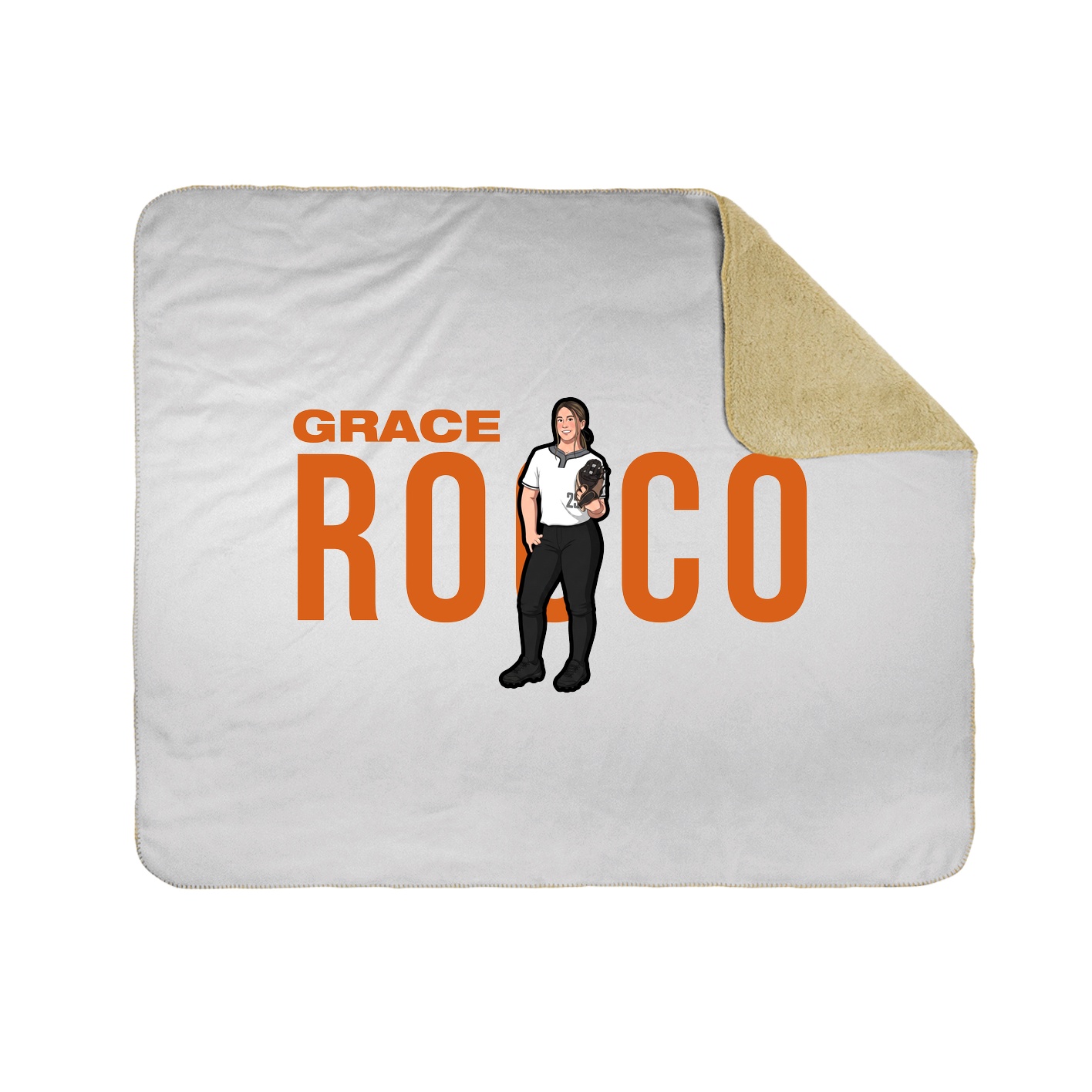 Throw Blanket — Player Name in White