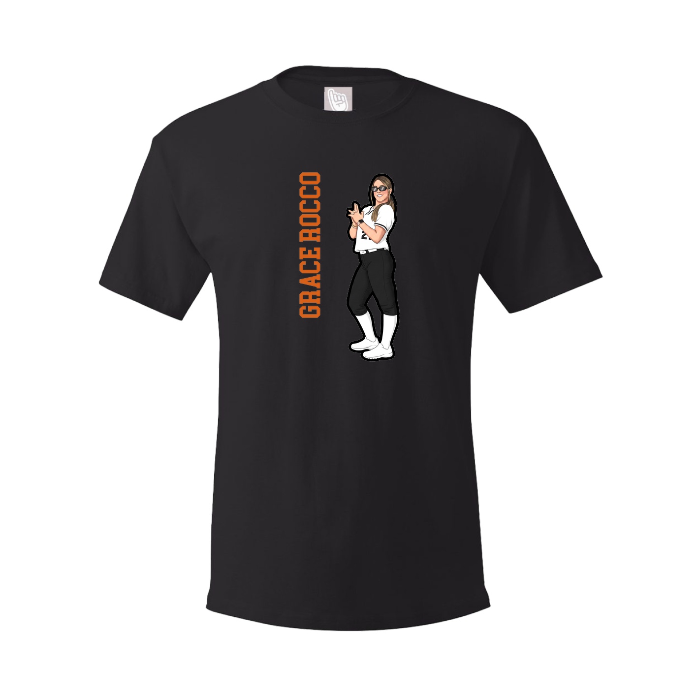 Youth Tee — Name Vertical in Black