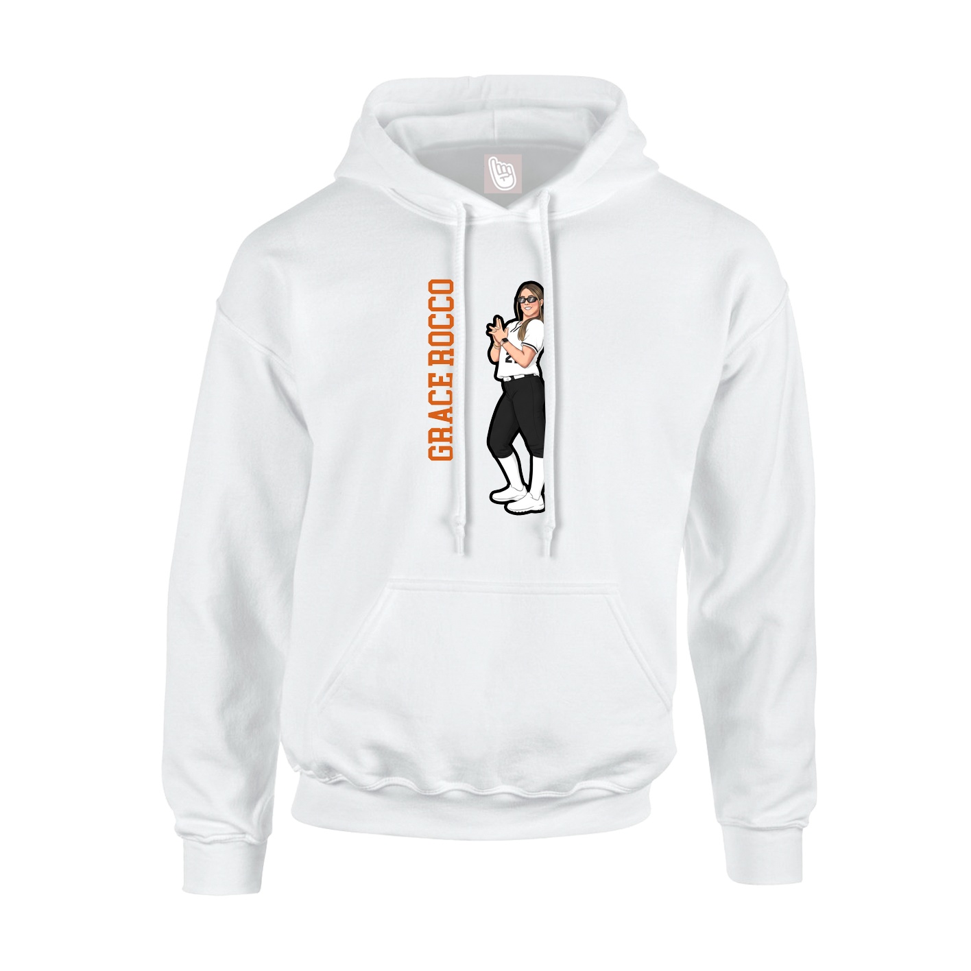 Hoodie — Name Vertical in White