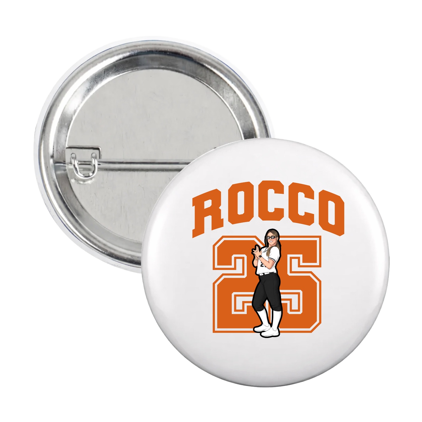 Game Day Button — Number in White