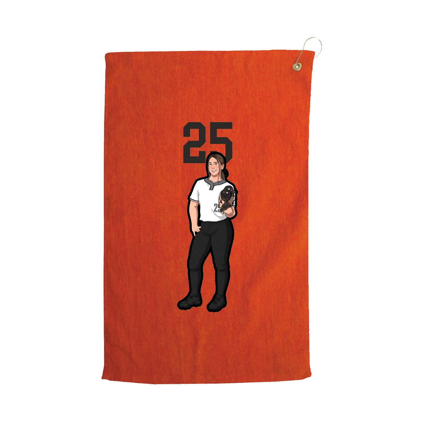 Golf Towel — Number Top in Orange