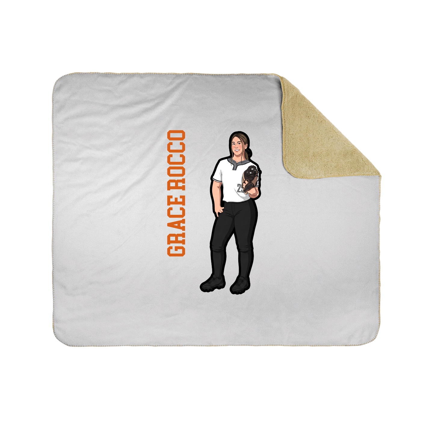 Throw Blanket — Name Vertical in White