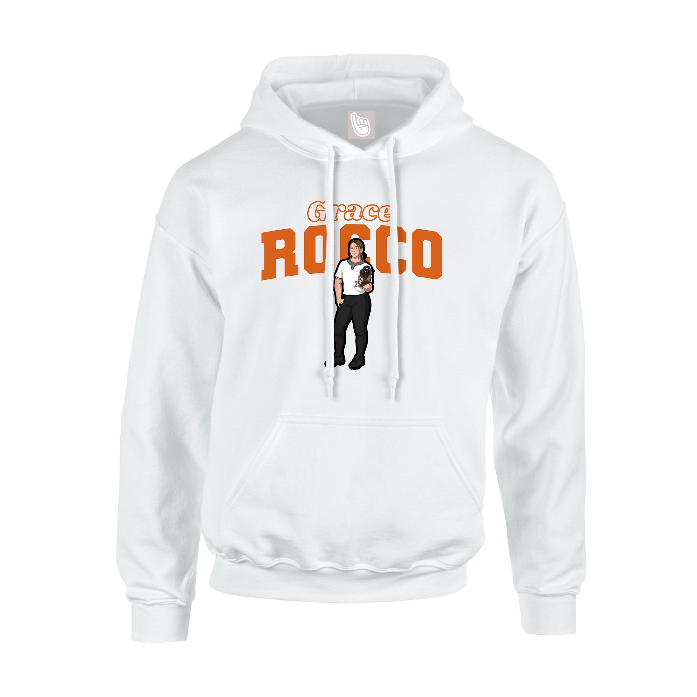 Hoodie — Name Arch in White