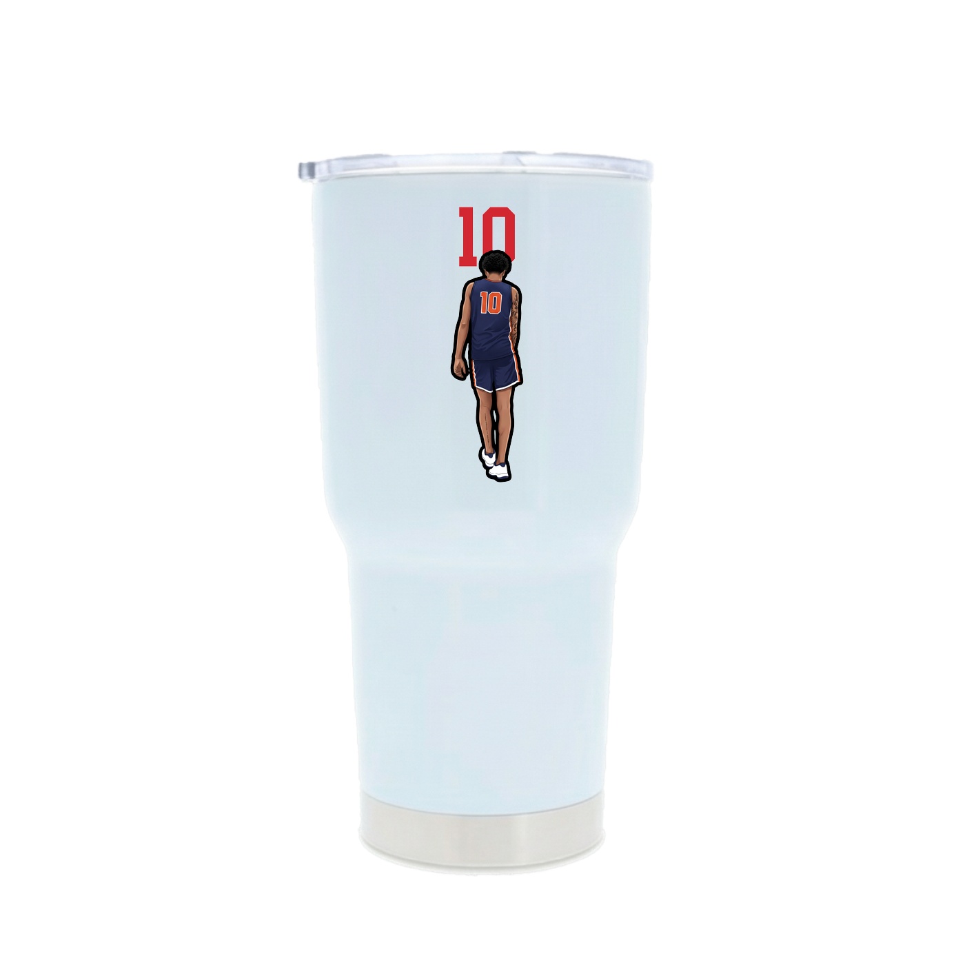 30oz Stainless Steel Tumbler — Number Top in White
