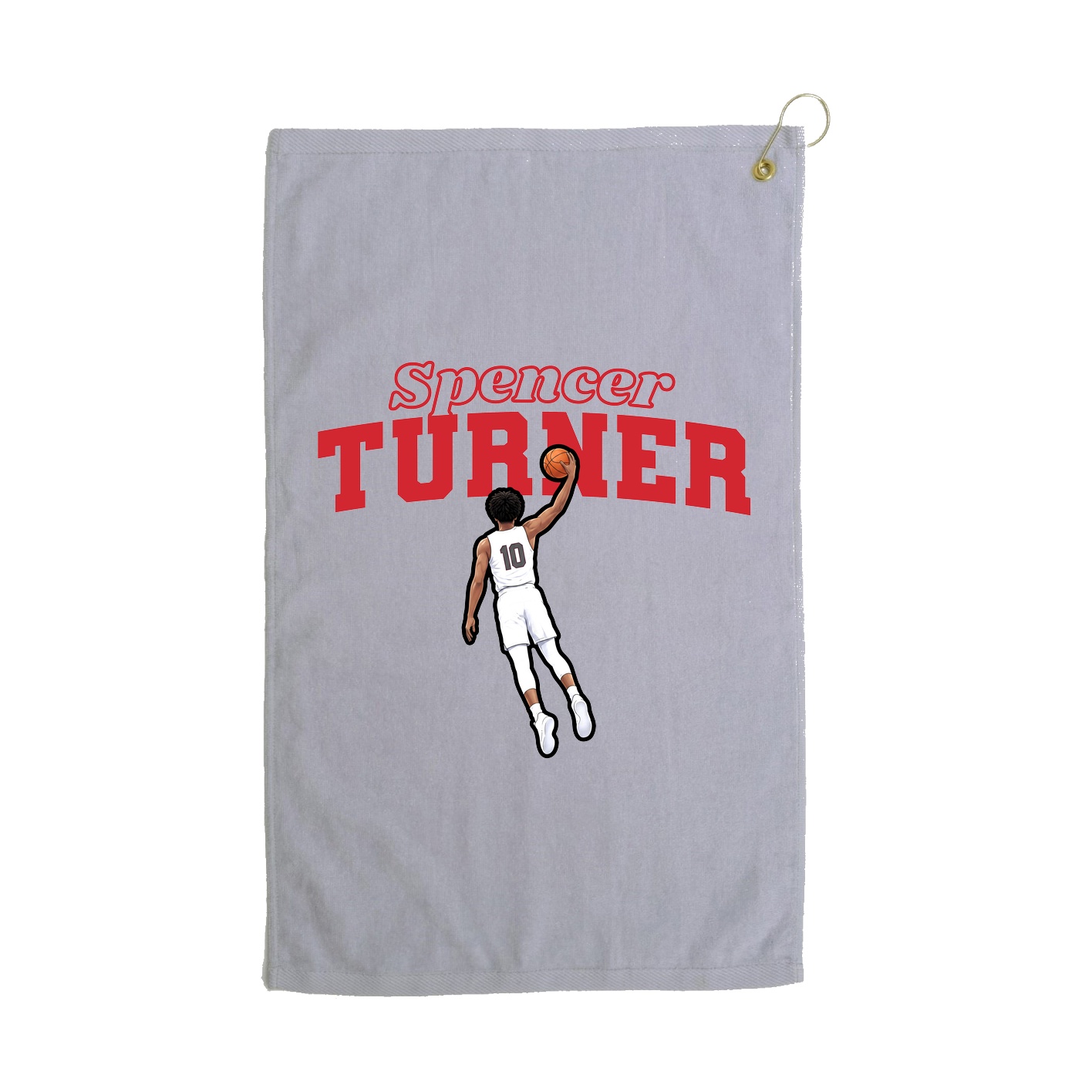 Golf Towel — Name Arch in Grey