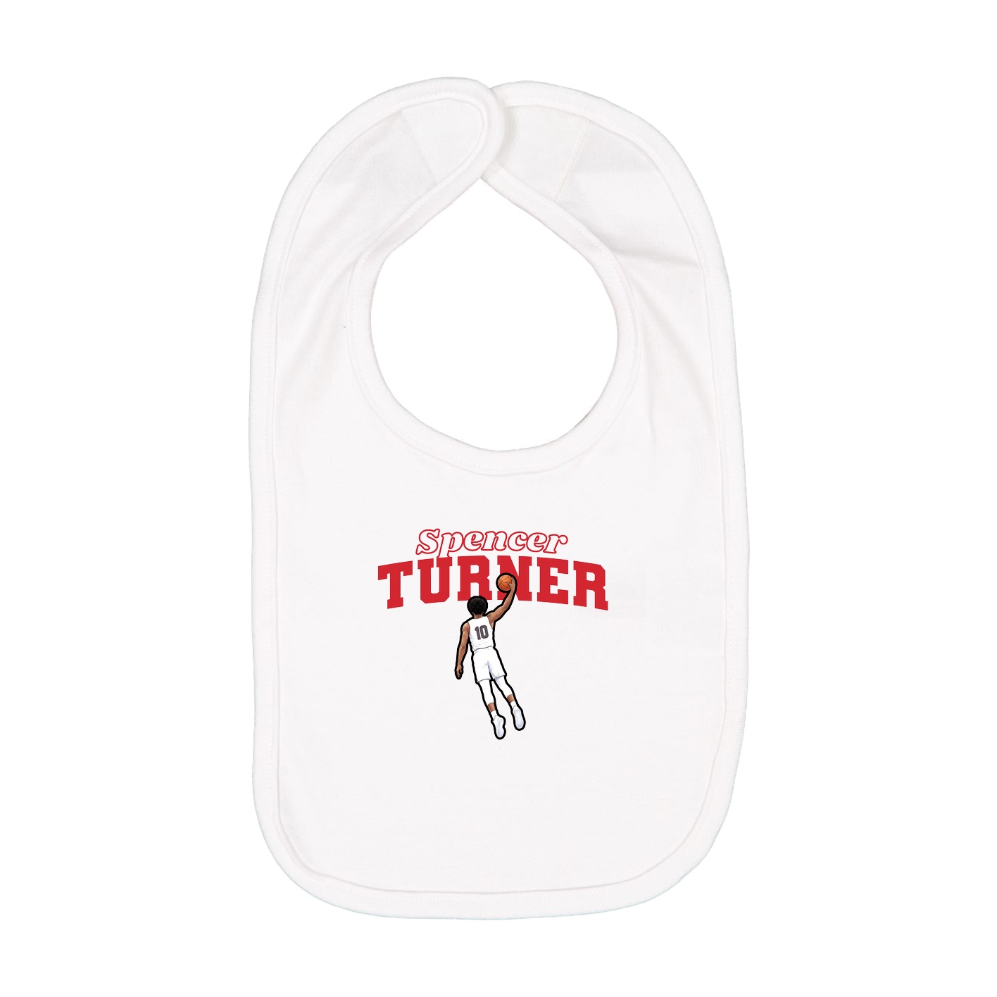 Infant Bib — Name Arch in White
