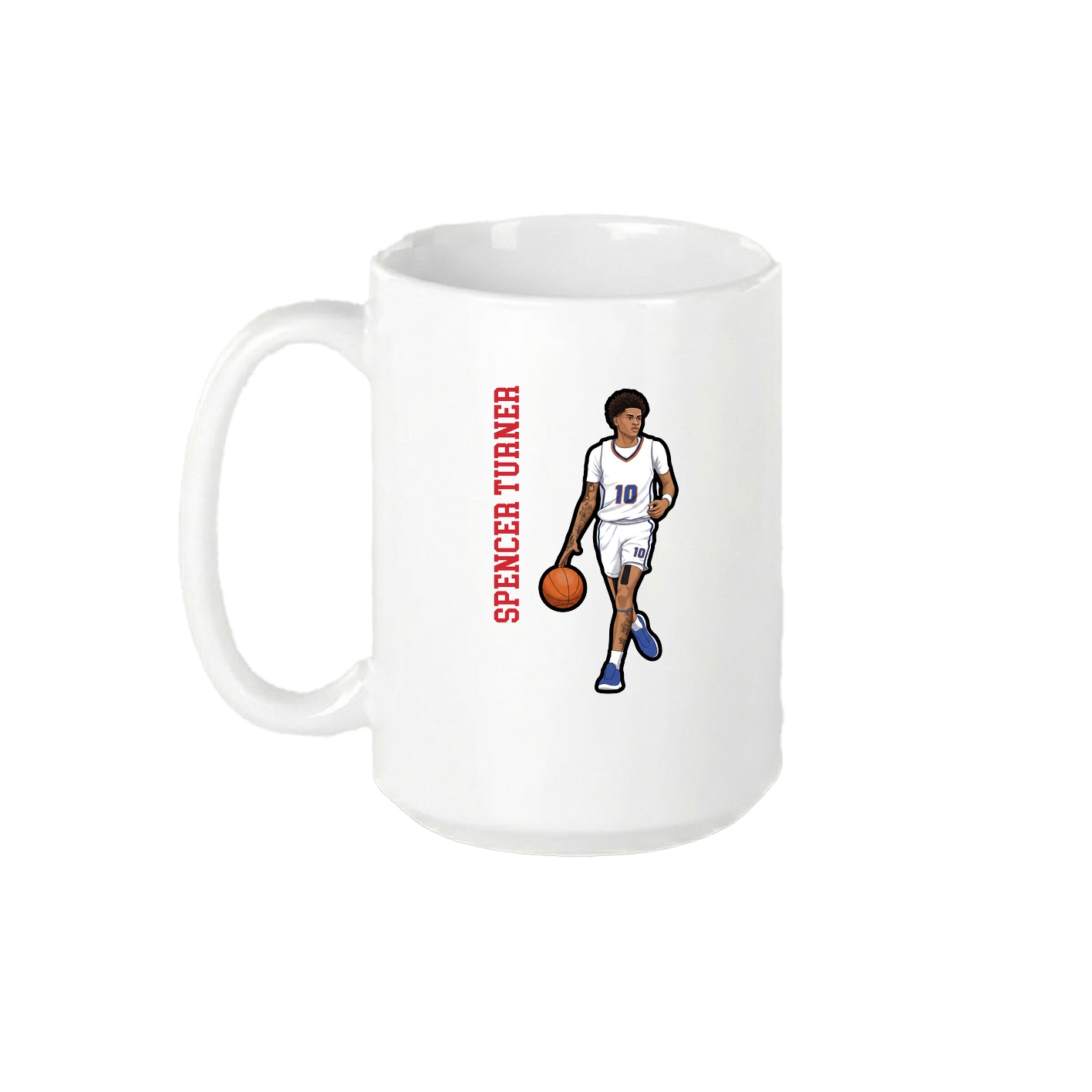 15oz Coffee Mug — Name Vertical in White