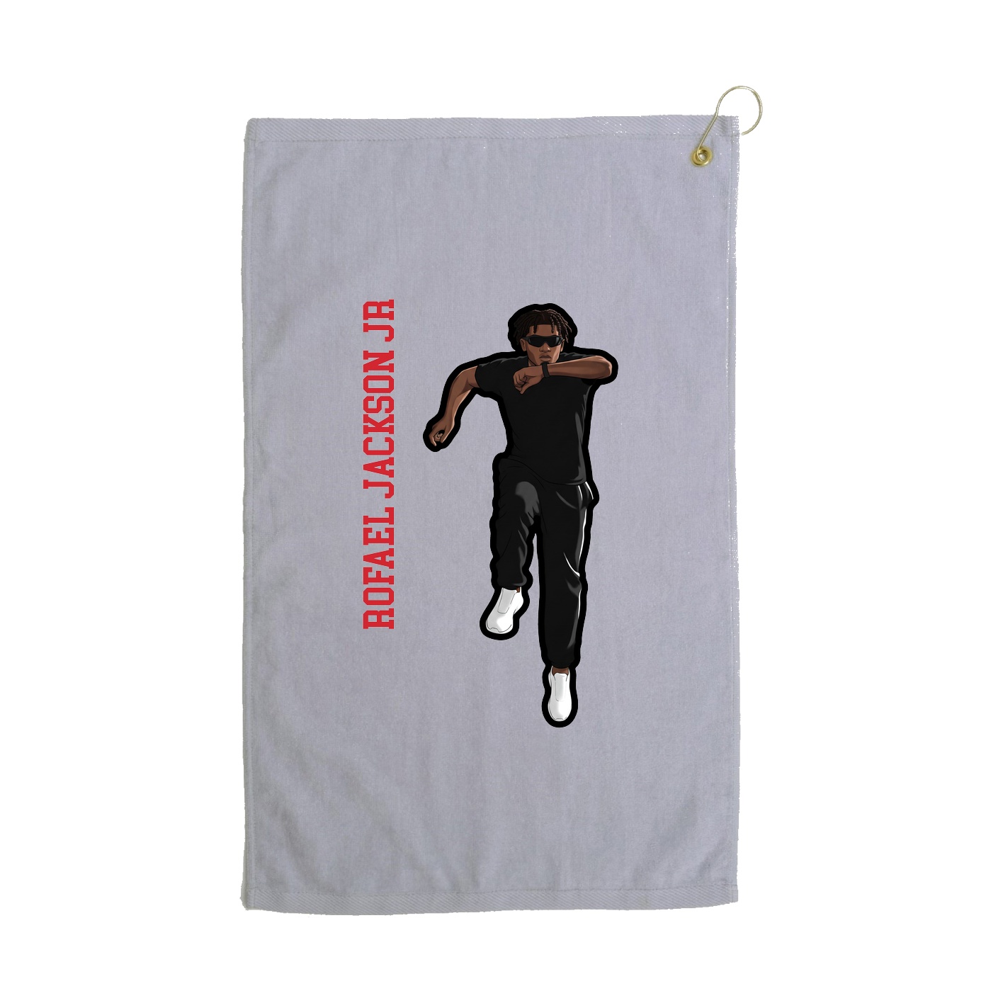 Golf Towel — Name Vertical in Grey