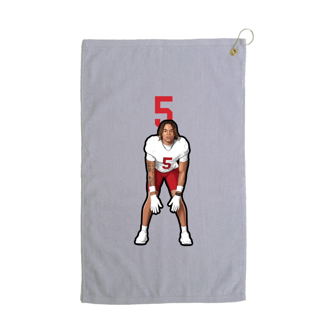 Golf Towel — Number Top in Grey