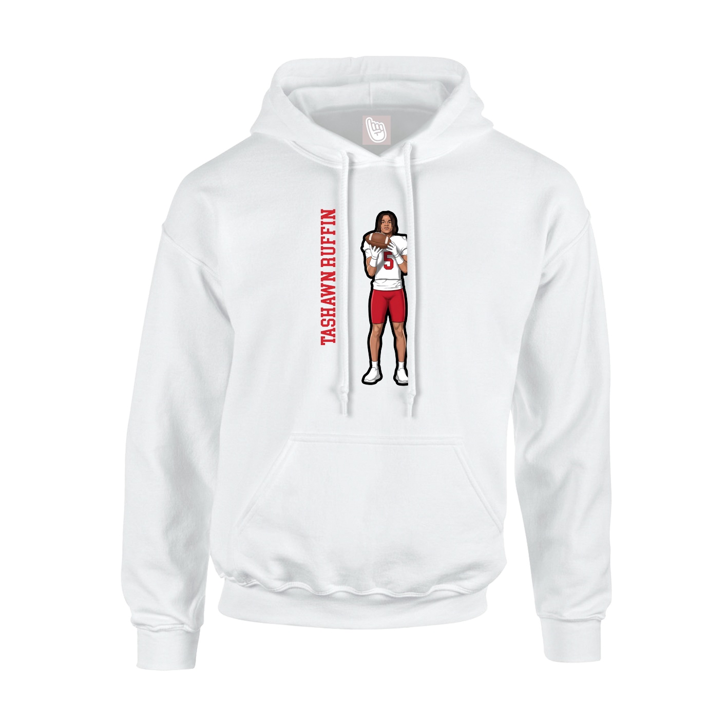 Hoodie — Name Vertical in White