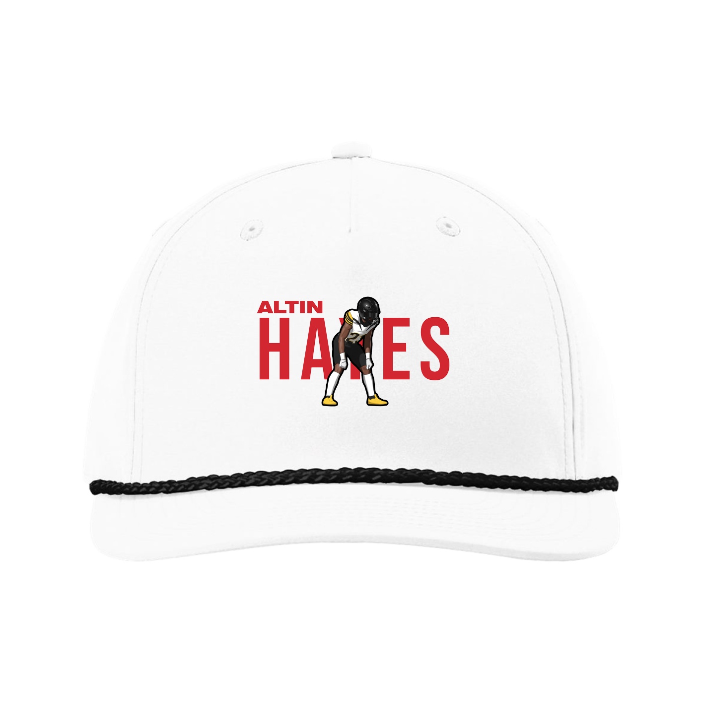 Five-Panel Classic Rope Cap — Player Name in White