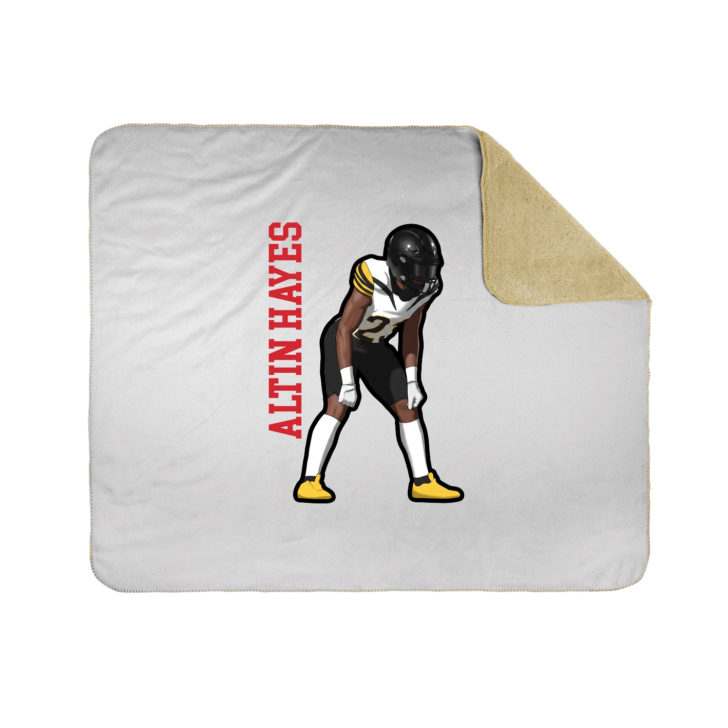 Throw Blanket — Name Vertical in White
