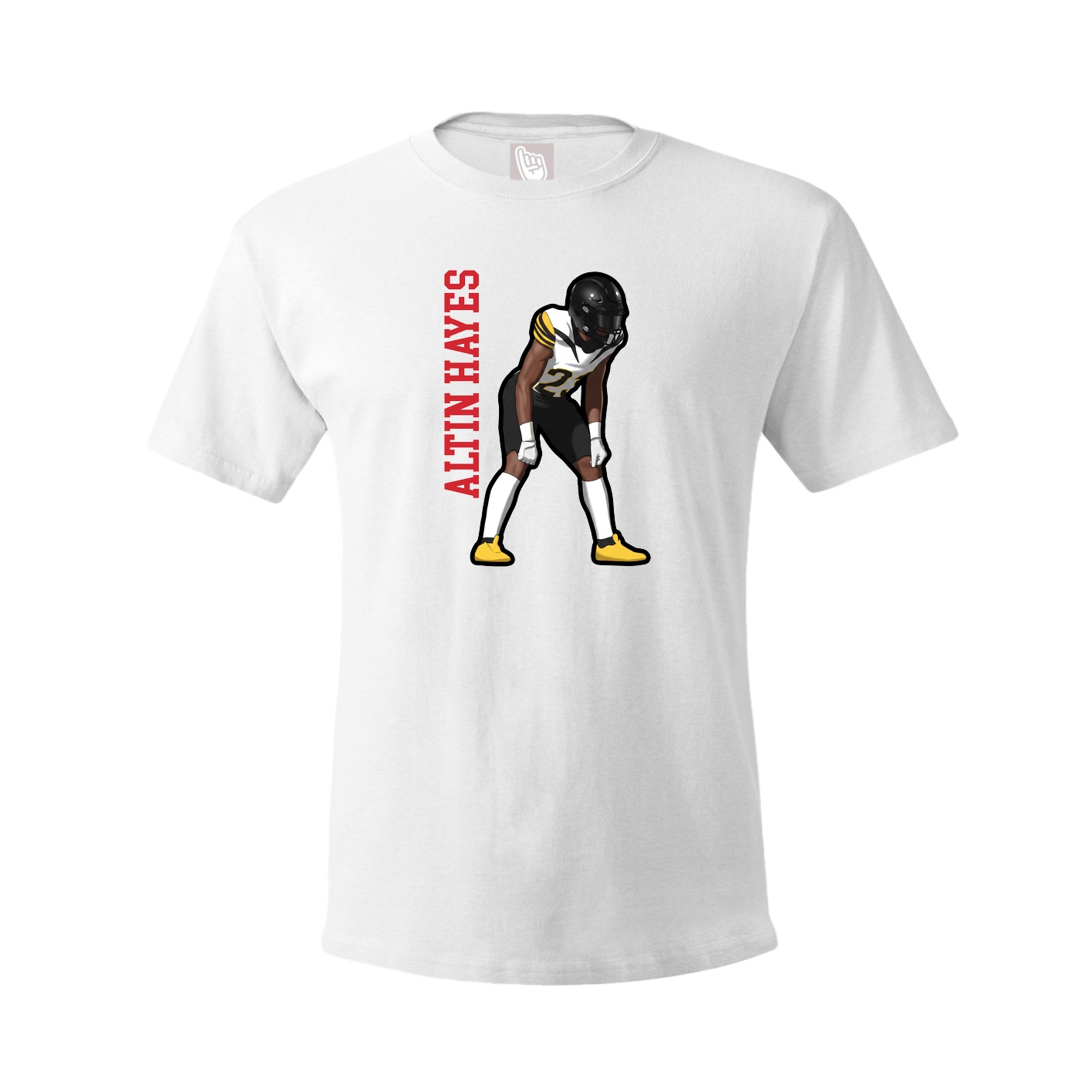 Youth Tee — Name Vertical in White
