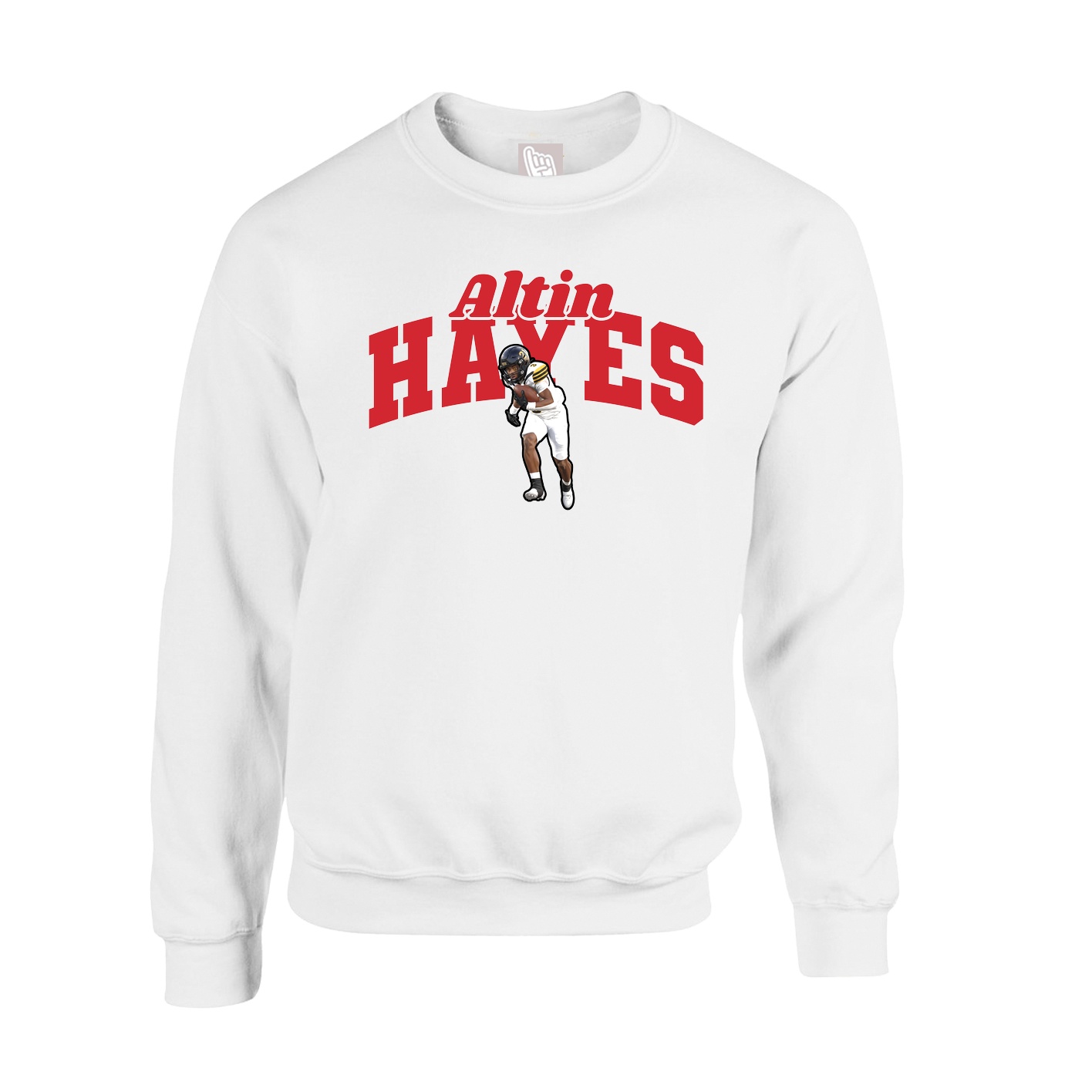 Fleece Crew — Signature Arch in White